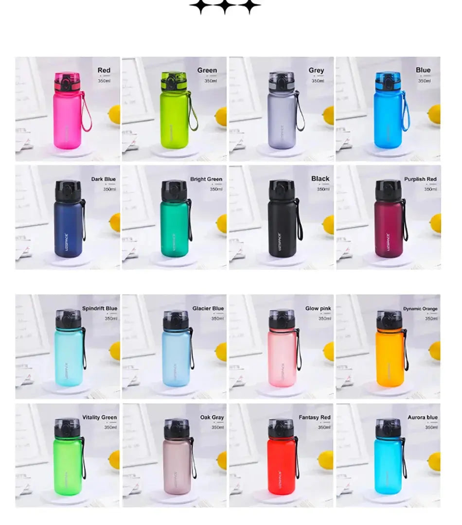 350ML Sport Water Bottle With Time Marker Girl Kids Portable Leakproof Eco-friendly No Smell Tritan Plastic Drinkware