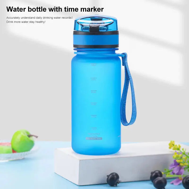 350ML Sport Water Bottle With Time Marker Girl Kids Portable Leakproof Eco-friendly No Smell Tritan Plastic Drinkware