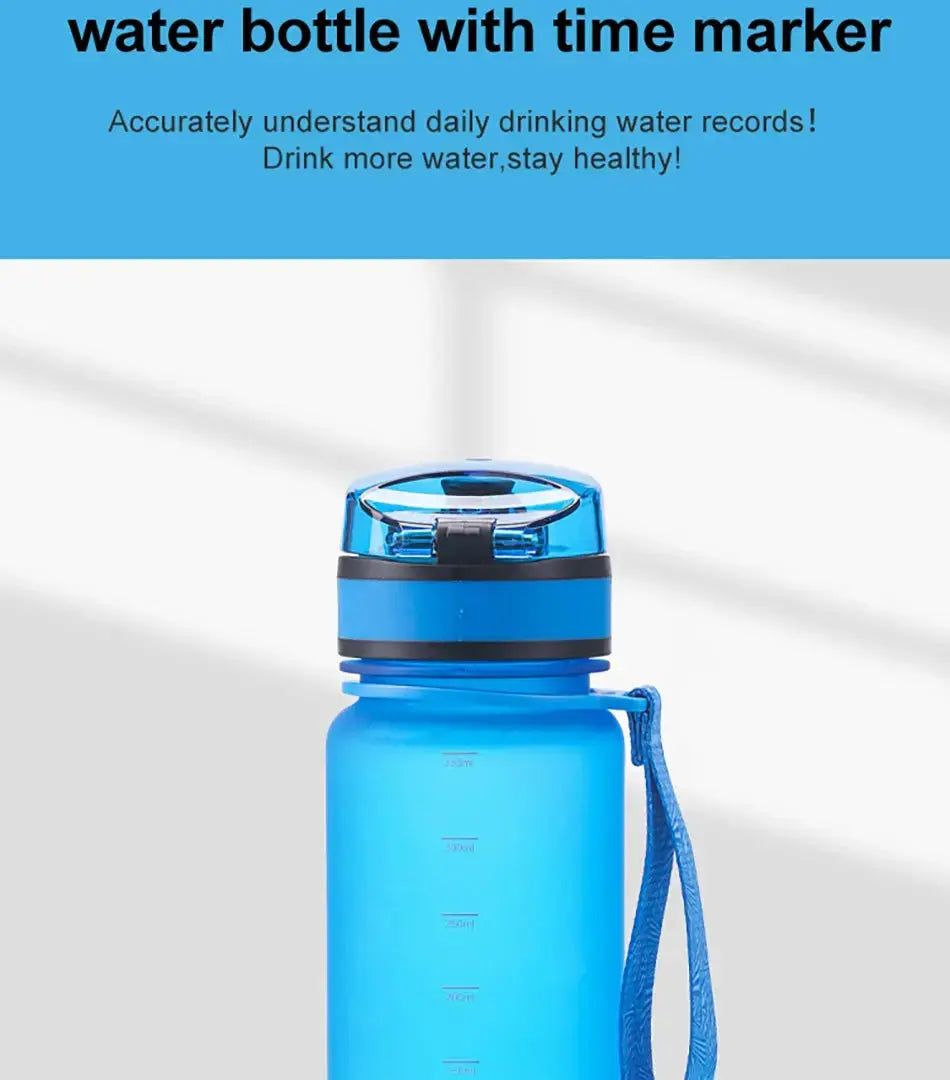 350ML Sport Water Bottle With Time Marker Girl Kids Portable Leakproof Eco-friendly No Smell Tritan Plastic Drinkware