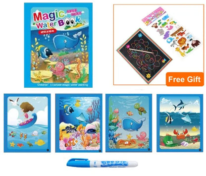 Magic Water Drawing Coloring  Book Kids water bottles 11.00 Kids water bottles Underwater-1TZ1GGH