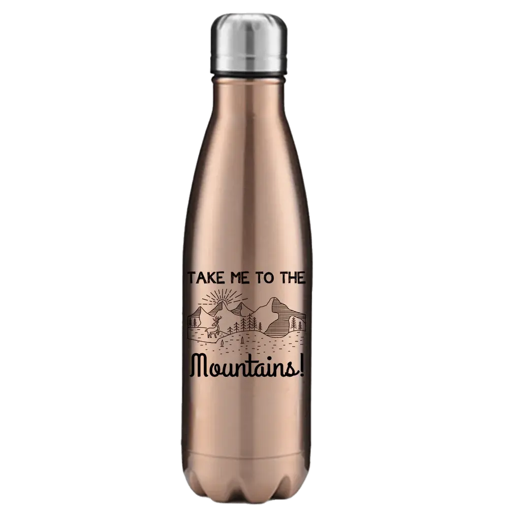 Hiking Take Me To The Mountains Stainless Steel Water Bottle Kids water bottles 55.92 Kids water bottles Rose-Gold-17oz