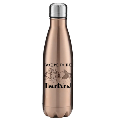 Hiking Take Me To The Mountains Stainless Steel Water Bottle Kids water bottles 55.92 Kids water bottles Rose-Gold-17oz