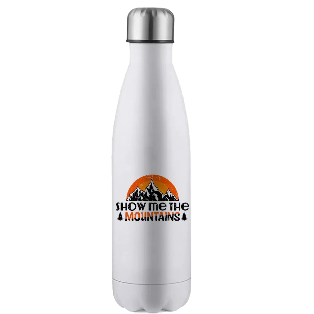 Hiking Show Me To The Mountains Stainless Steel Water Bottle Kids water bottles 55.92 Kids water bottles White-17oz