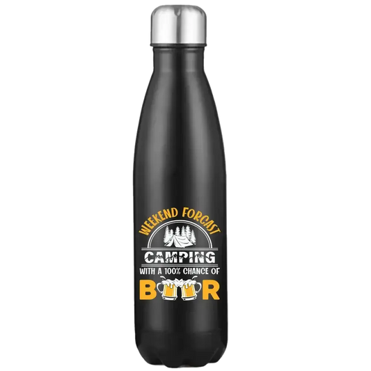 Weekend Forecast, Camping with 100% Beer Stainless Steel Water Bottle Kids water bottles  Kids water bottles