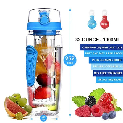 32 OZ Fruit Infuser Water Bottle - Kids water bottles 