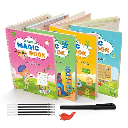 4 Books Pen Magic Copy Book Kids water bottles 13.00 Kids water bottles Arabic-Notebooks-4-PCS