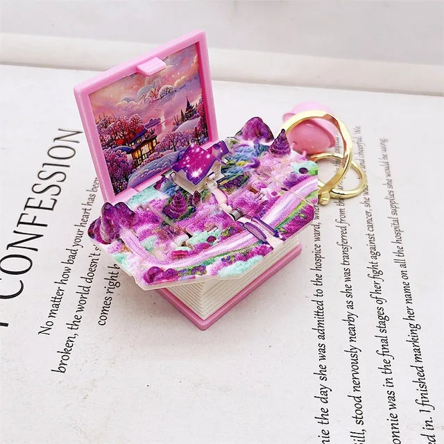 3D Pop-up Fantasy Book Keychain Kids water bottles 8.00 Kids water bottles Pastoral-Cottage-Pink