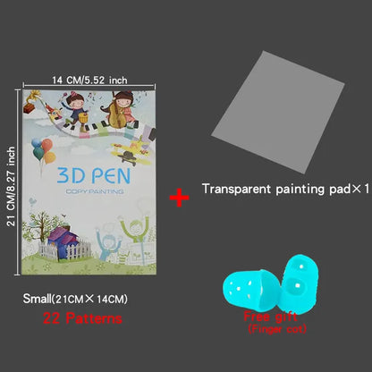 3D Printing Pen Drawing Book Kids water bottles 8.00 Kids water bottles White-Small-22-patterns kids Magic book