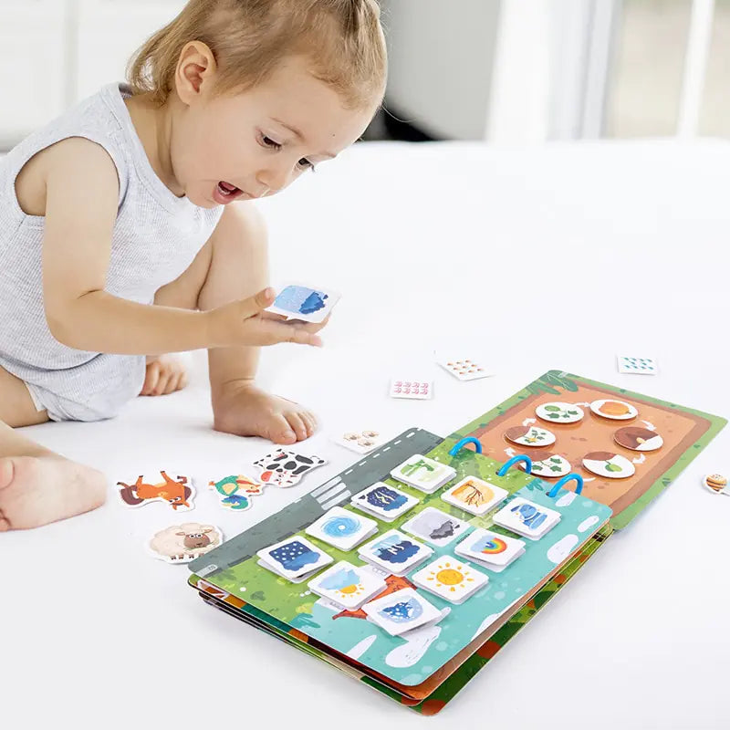 Interactive Quiet Book: Educational Sticker Puzzles Kids water bottles  Kids water bottles