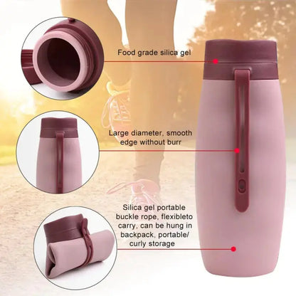 600ml Foldable Water Bottles Soft Flask Sports Drinking Water - Kids water bottles