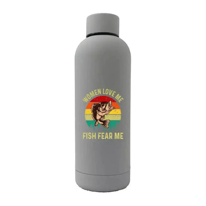 Women Love Me Fish Hate Me 17oz Stainless Rubberized Water Bottle Kids water bottles  Kids water bottles