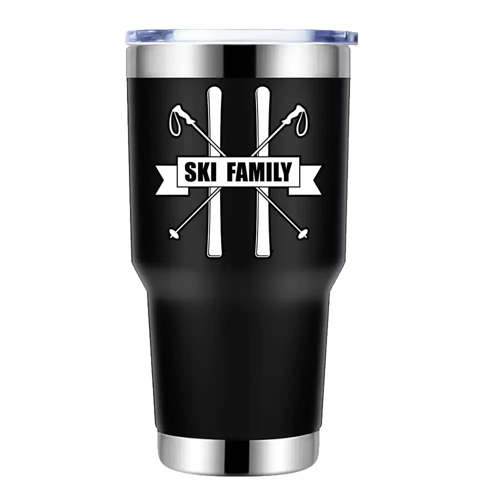 Ski Family 30oz Double Wall Stainless Steel Water Tumbler - Kids water bottles 