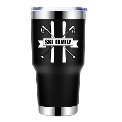 Ski Family 30oz Double Wall Stainless Steel Water Tumbler - Kids water bottles 