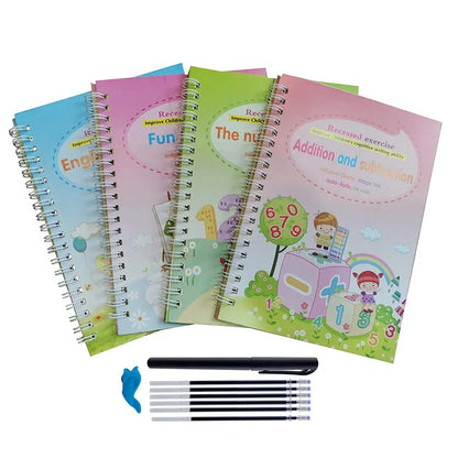 Magic Practice Book Set with Wiping Pen and Sticker Copybook for Children Kids water bottles  Kids water bottles