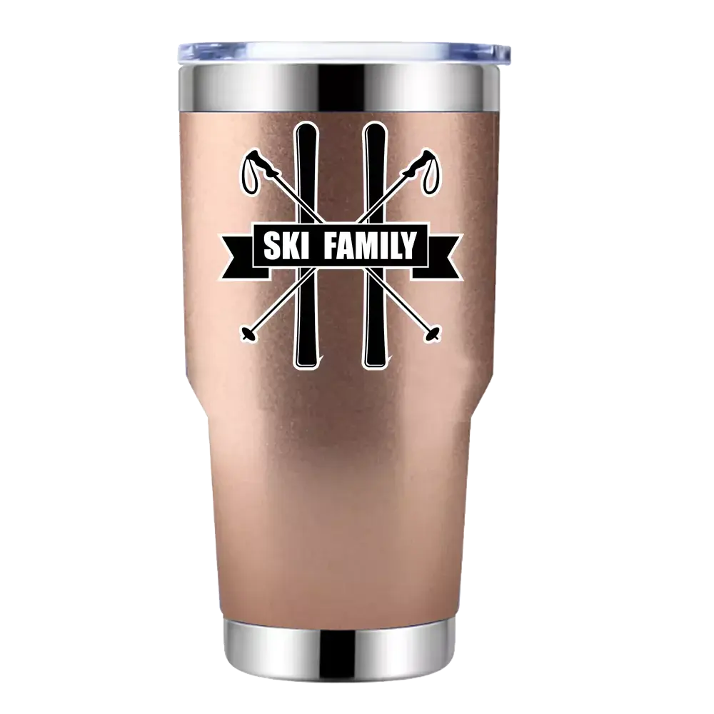 Ski Family 30oz Double Wall Stainless Steel Water Tumbler - Kids water bottles 