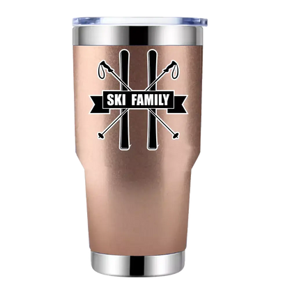 Ski Family 30oz Double Wall Stainless Steel Water Tumbler - Kids water bottles 