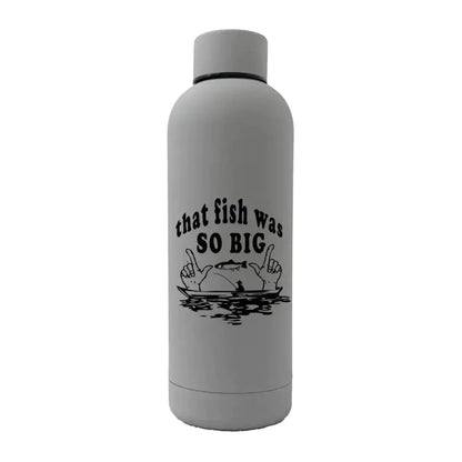 That Fish Was So Big 17oz Stainless Rubberized Water Bottle Kids water bottles 101.05 Kids water bottles Gray