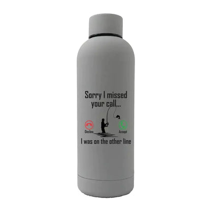 I Was On Another Line v2 17oz Stainless Rubberized Water Bottle Kids water bottles 101.05 Kids water bottles Gray