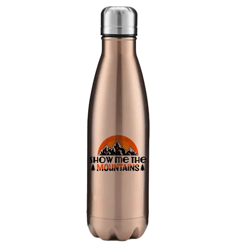 Hiking Show Me To The Mountains Stainless Steel Water Bottle Kids water bottles 55.92 Kids water bottles Rose-Gold-17oz