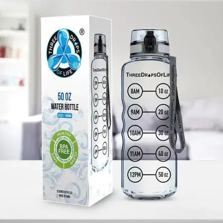 50 oz Clear Sports Water Bottle - High Capacity Hydration - Kids water bottles 