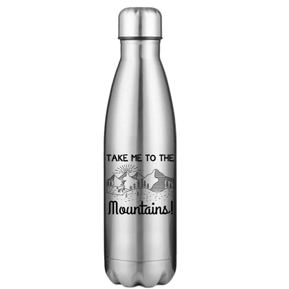 Hiking Take Me To The Mountains Stainless Steel Water Bottle Kids water bottles 55.92 Kids water bottles Silver-17oz