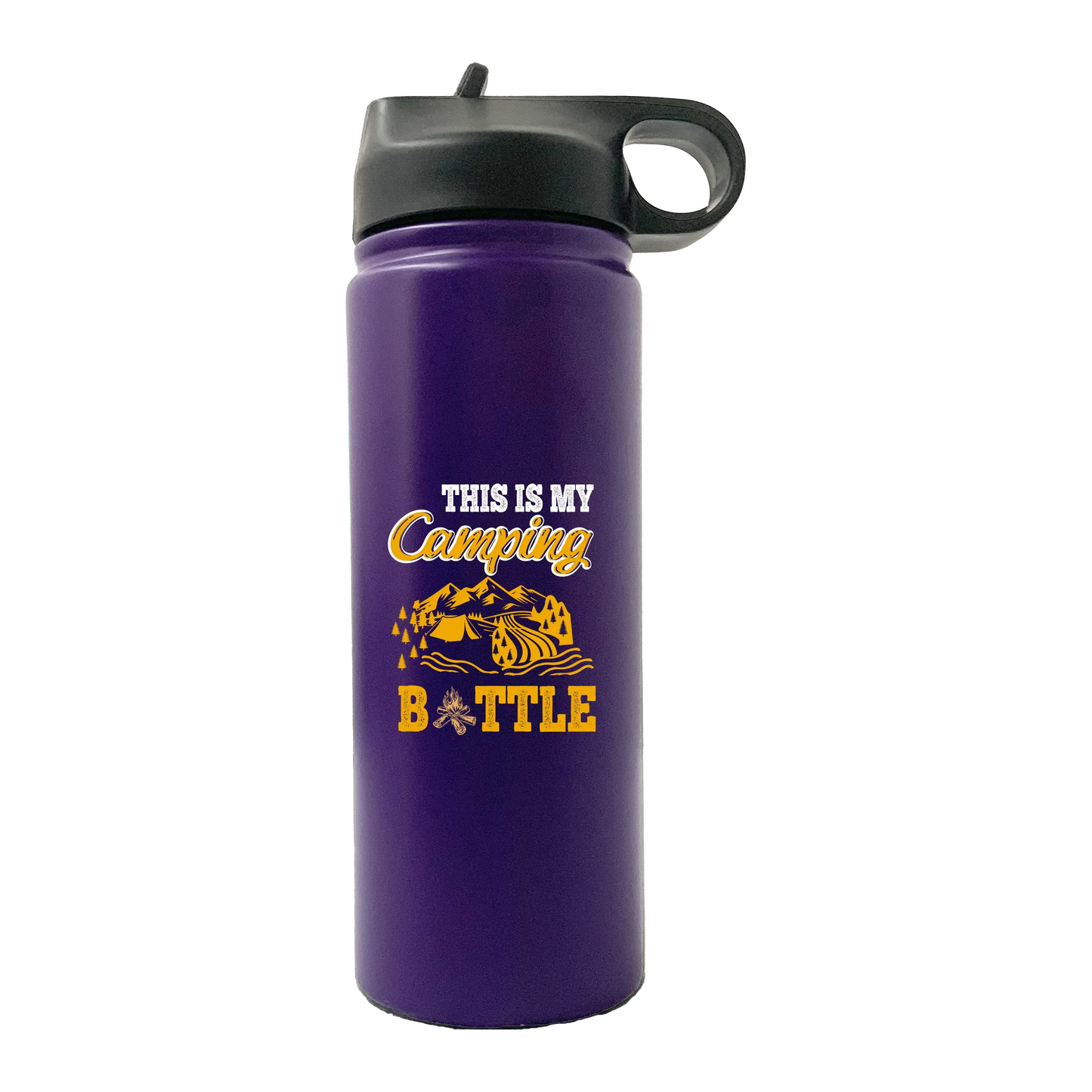 This Is My Camping 20oz Insulated Stainless Steel Vacuum Sport Water Bottle Kids water bottles 68.58 Kids water bottles Purple