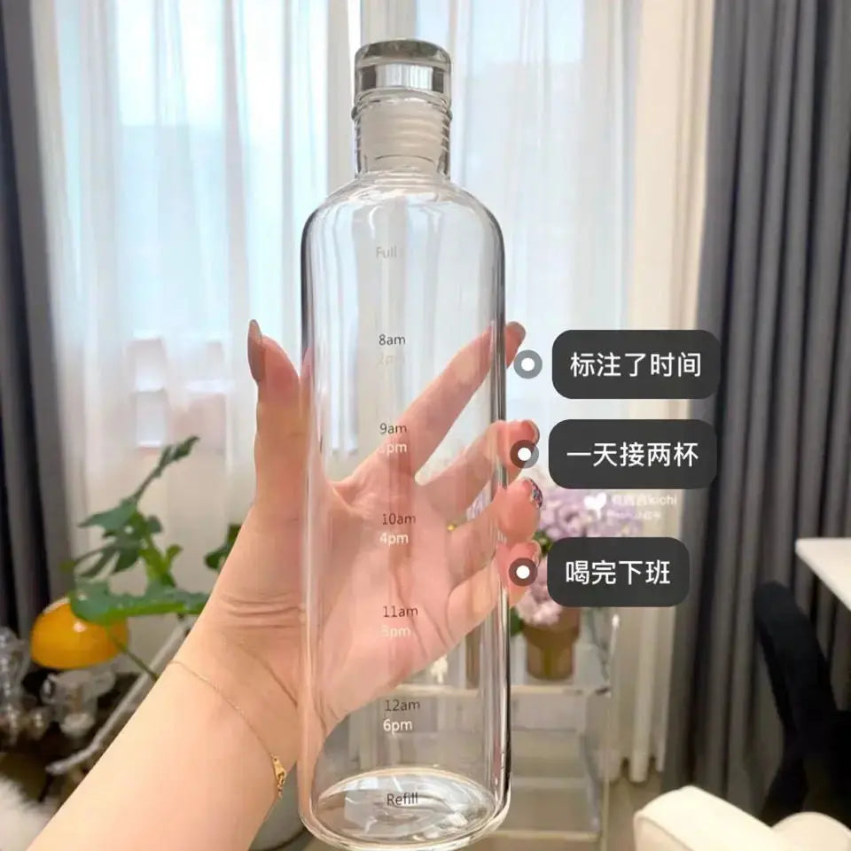 500ml Plastic Water Bottle with Time Marker Creative Large Capacit - Kids water bottleswater bottle   500ml Plastic Water Bottle with Time Marker Creative Large Capacit