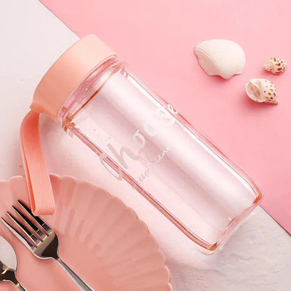 600ml Outdoor Water Bottle Frosted Plastic Cup Portable Rope Gift - Kids water bottleswater bottle   600ml Outdoor Water Bottle Frosted Plastic Cup Portable Rope Gift