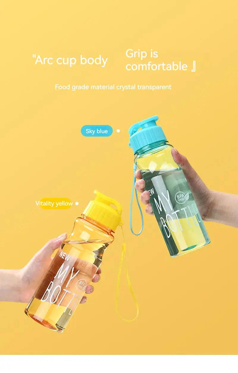 Transparent Water Bottle Drinking 550ML Water Bottle For School Gym Travel - Kids water bottleswater bottle   Transparent Water Bottle Drinking 550ML Water Bottle For School Gym Travel