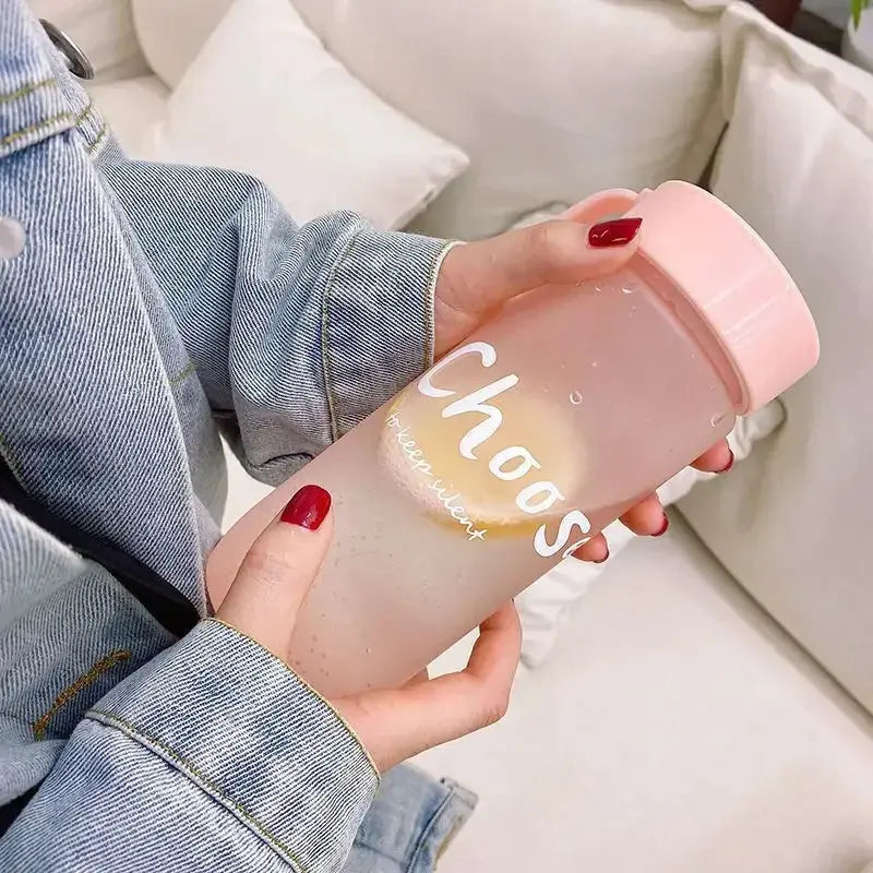 600ml Outdoor Water Bottle Frosted Plastic Cup Portable Rope Gift - Kids water bottleswater bottle   600ml Outdoor Water Bottle Frosted Plastic Cup Portable Rope Gift