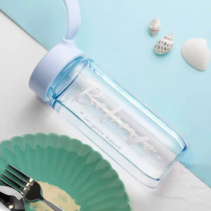 600ml Outdoor Water Bottle Frosted Plastic Cup Portable Rope Gift - Kids water bottleswater bottle   600ml Outdoor Water Bottle Frosted Plastic Cup Portable Rope Gift