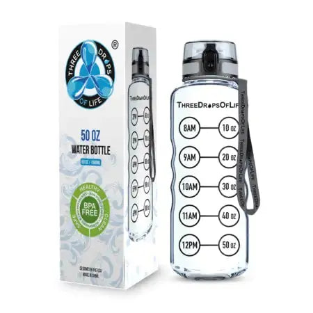 50 oz Clear Sports Water Bottle - High Capacity Hydration - Kids water bottles 