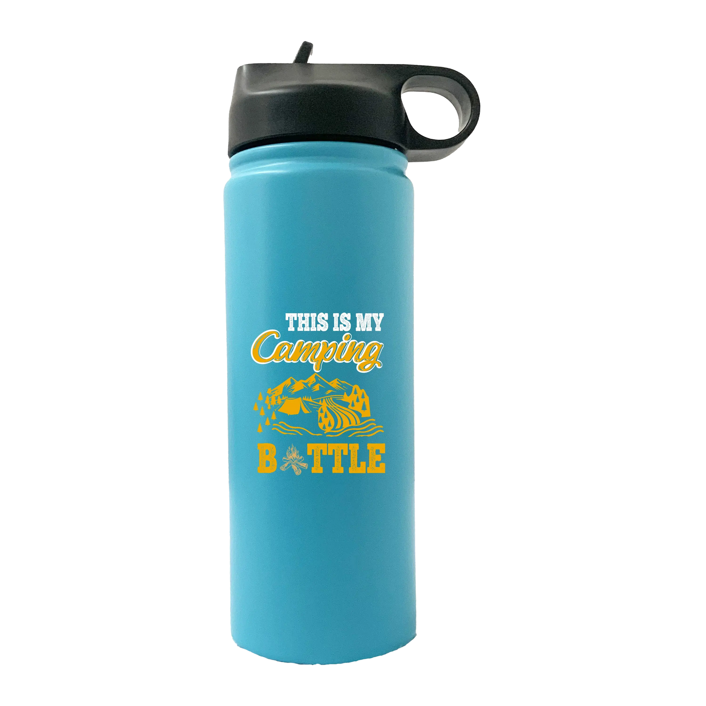 This Is My Camping 20oz Insulated Stainless Steel Vacuum Sport Water Bottle Kids water bottles 68.58 Kids water bottles Aqua