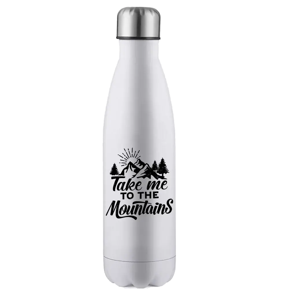 Hiking Take Me To The Mountains Stainless Steel Water Bottle Kids water bottles 55.92 Kids water bottles White-17oz