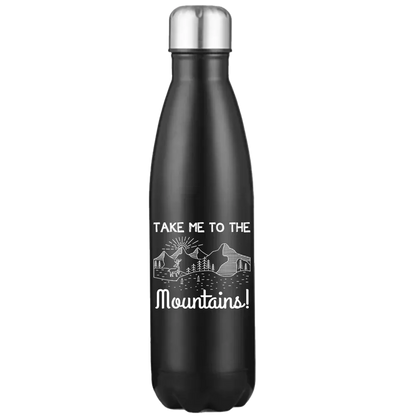 Hiking Take Me To The Mountains Stainless Steel Water Bottle Kids water bottles 55.92 Kids water bottles Black-17oz