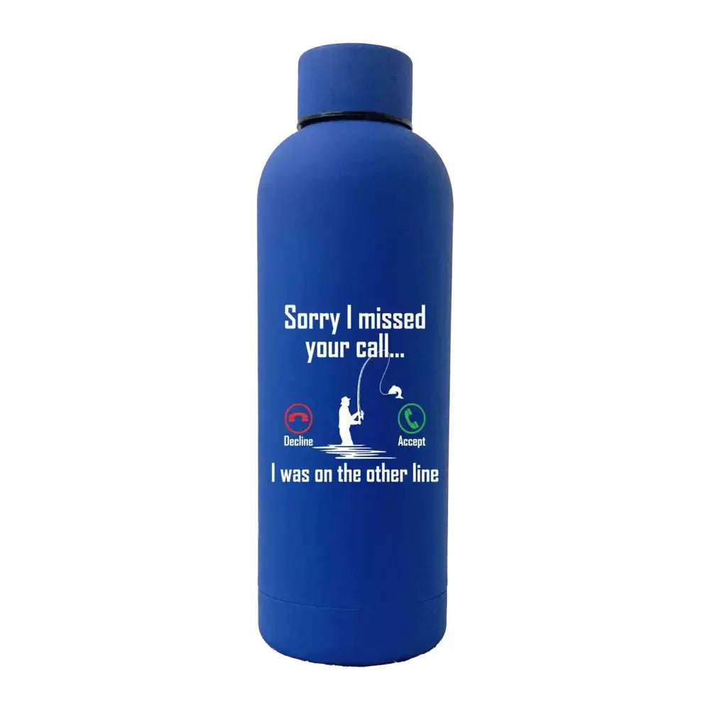 I Was On Another Line v2 17oz Stainless Rubberized Water Bottle Kids water bottles 101.05 Kids water bottles Blue