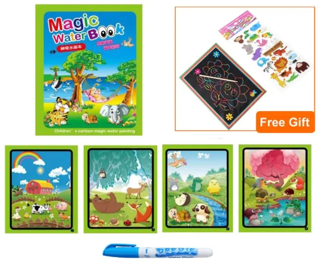 Magic Water Drawing Coloring  Book Kids water bottles 11.00 Kids water bottles Zoo-1TZ1GGH