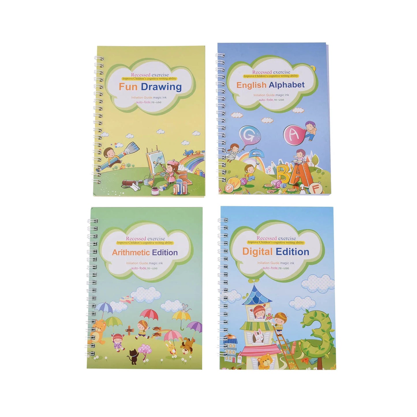 Children's Handwriting Tracing Book Set with Magic Practice Copybook and Pen Kids water bottles 22.00 Kids water bottles Set-6-5.12x7.48-Inches