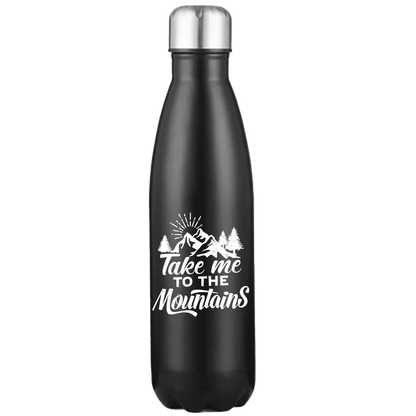 Hiking Take Me To The Mountains Stainless Steel Water Bottle Kids water bottles 55.92 Kids water bottles Black-17oz