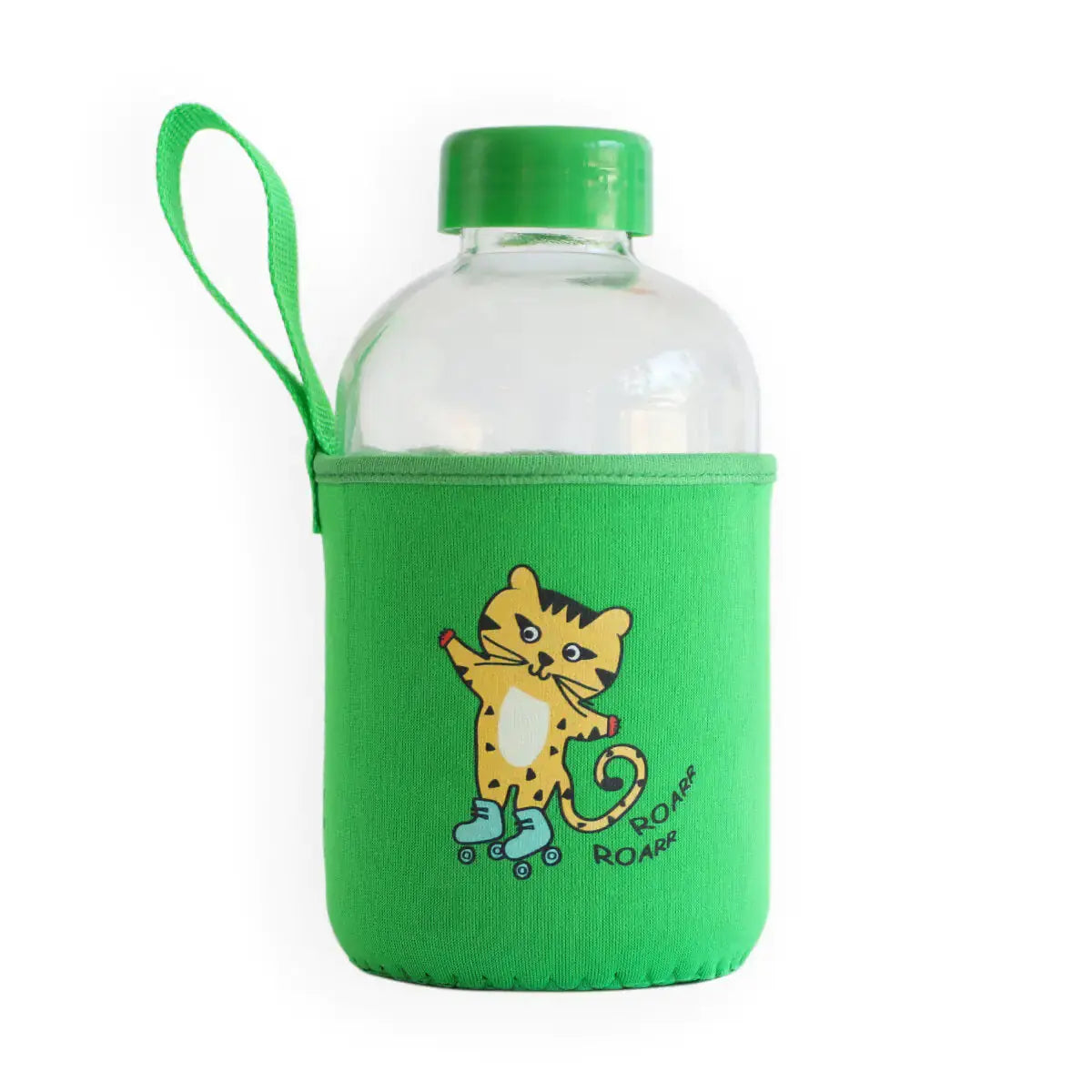 Milk&Moo Skater Cheetah Kids Glass Water Bottles 20 oz, 600 ml - Kids water bottles