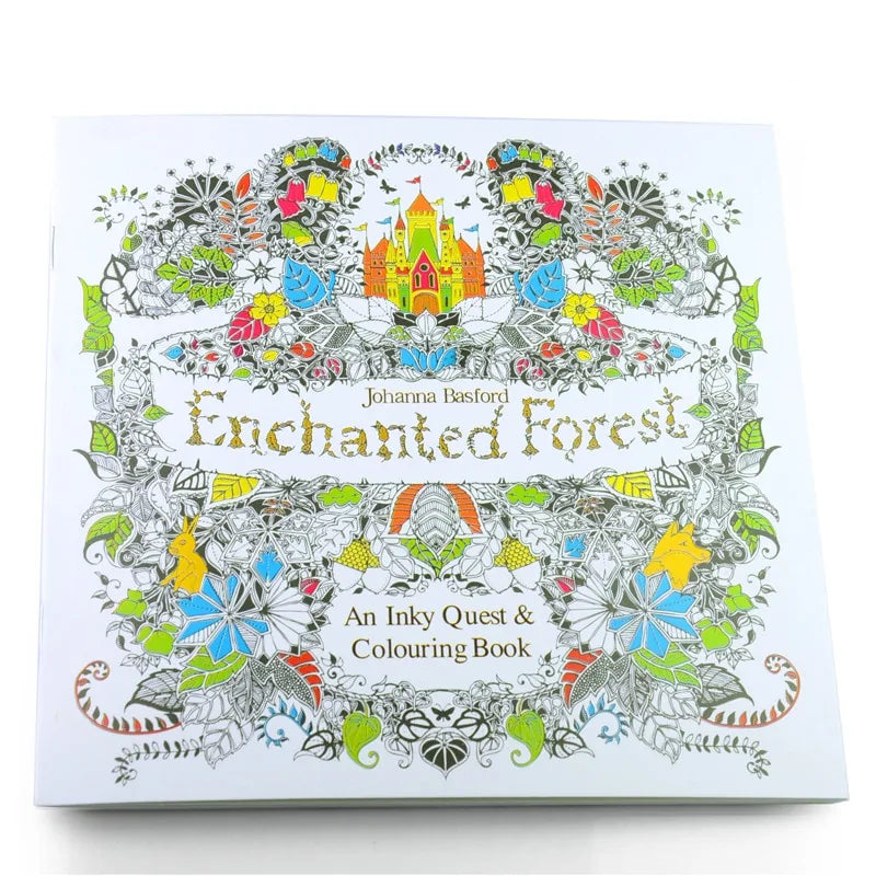 24 Pages Coloring Book For Children Kids water bottles 6.00 Kids water bottles Enchanted-Forest-18.5-x-18.5-x-0.2-CM kids Magic book