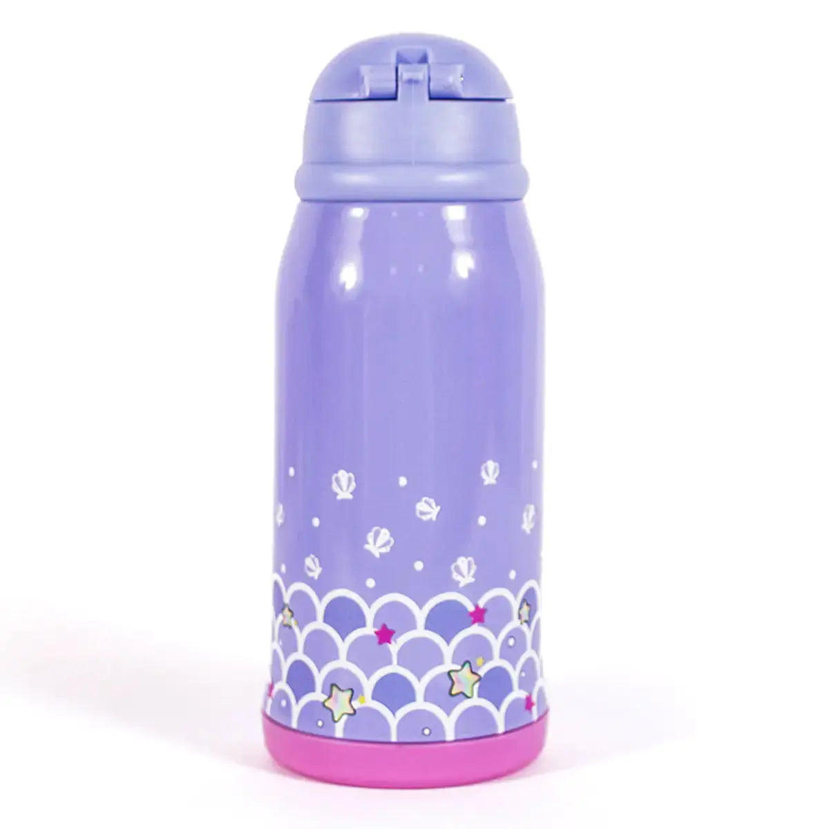 MILK&MOO Steel Kids Water Bottle with Bag Mermaid 550 ml/18.5 oz - Kids water bottles 