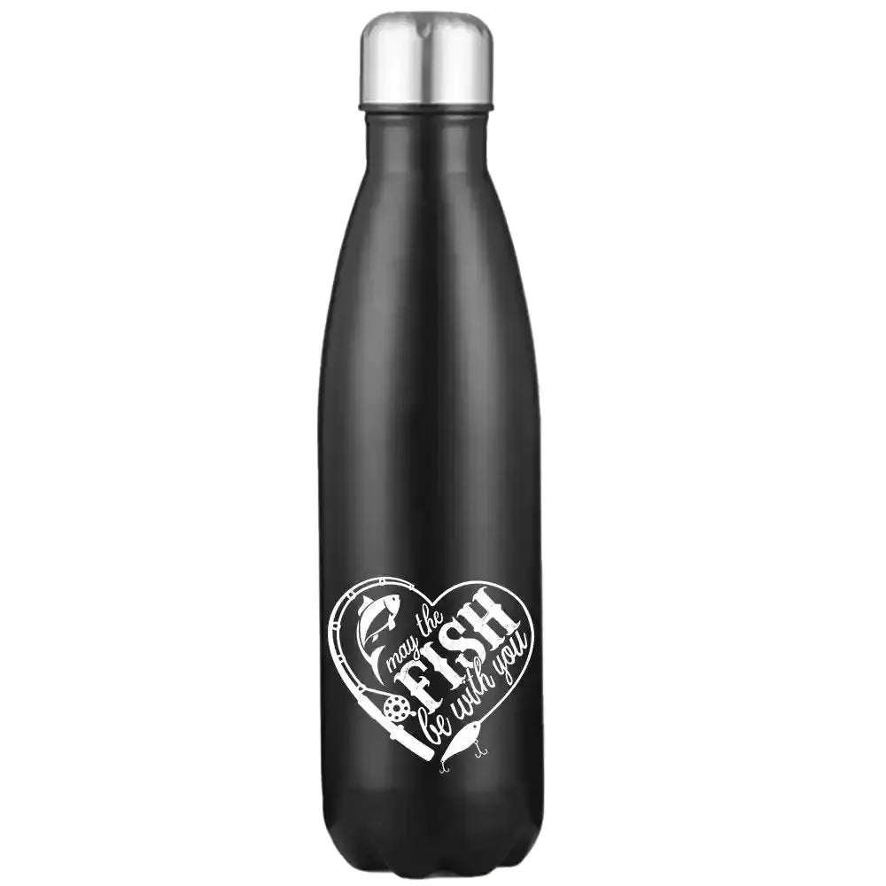 May The Fish Be With You 17oz Stainless Water Bottle Kids water bottles 57.65 Kids water bottles Black-17oz