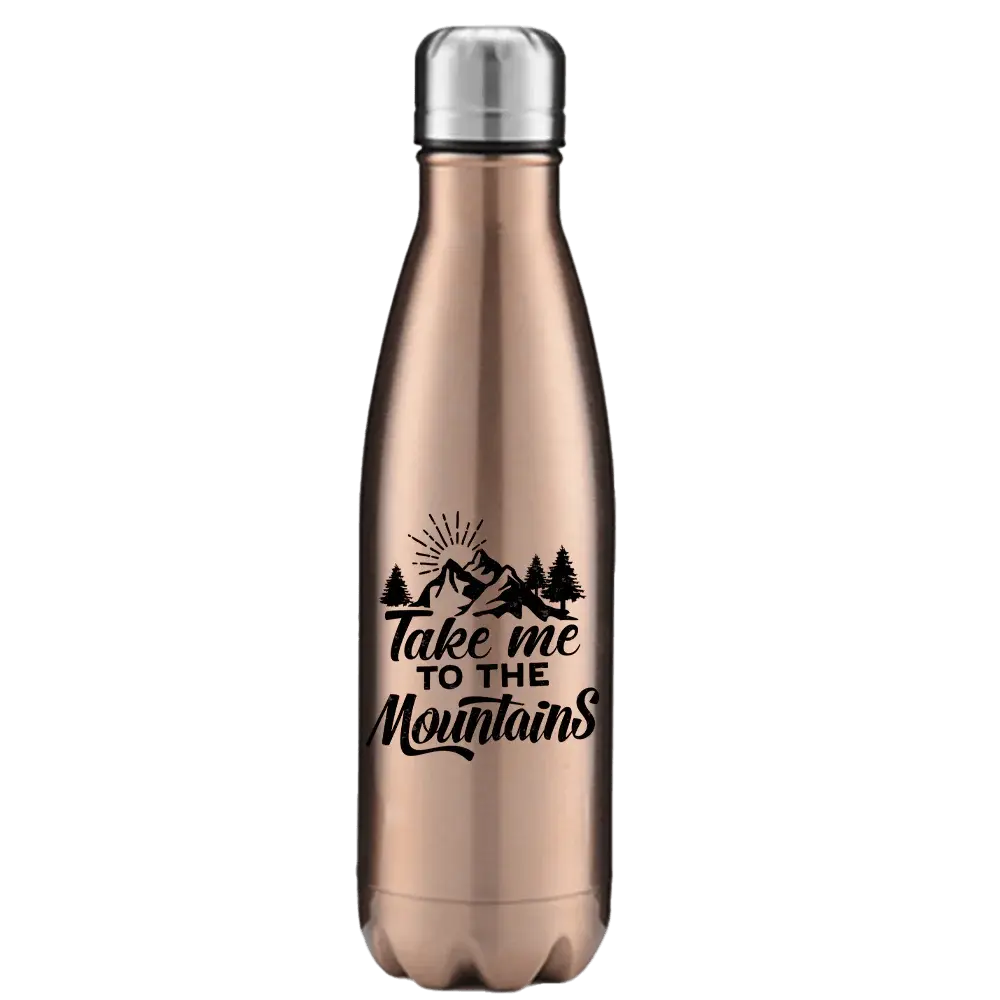 Hiking Take Me To The Mountains Stainless Steel Water Bottle Kids water bottles 55.92 Kids water bottles Rose-Gold-17oz