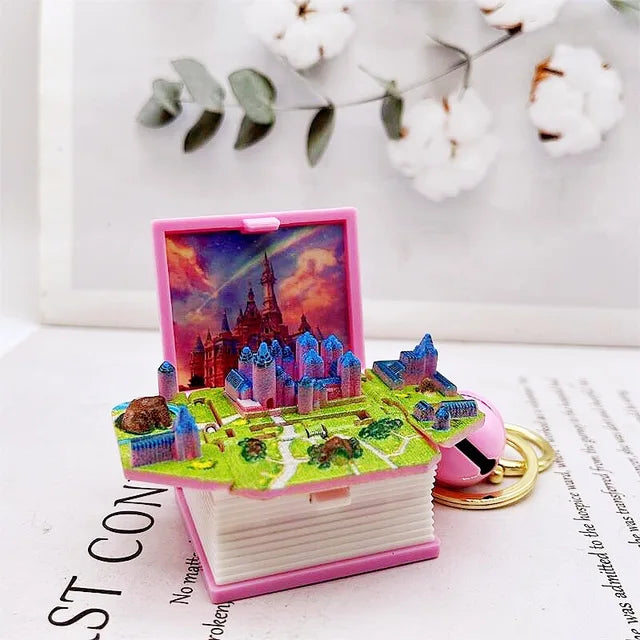 3D Pop-up Fantasy Book Keychain Kids water bottles 8.00 Kids water bottles Dream-Castle-Pink